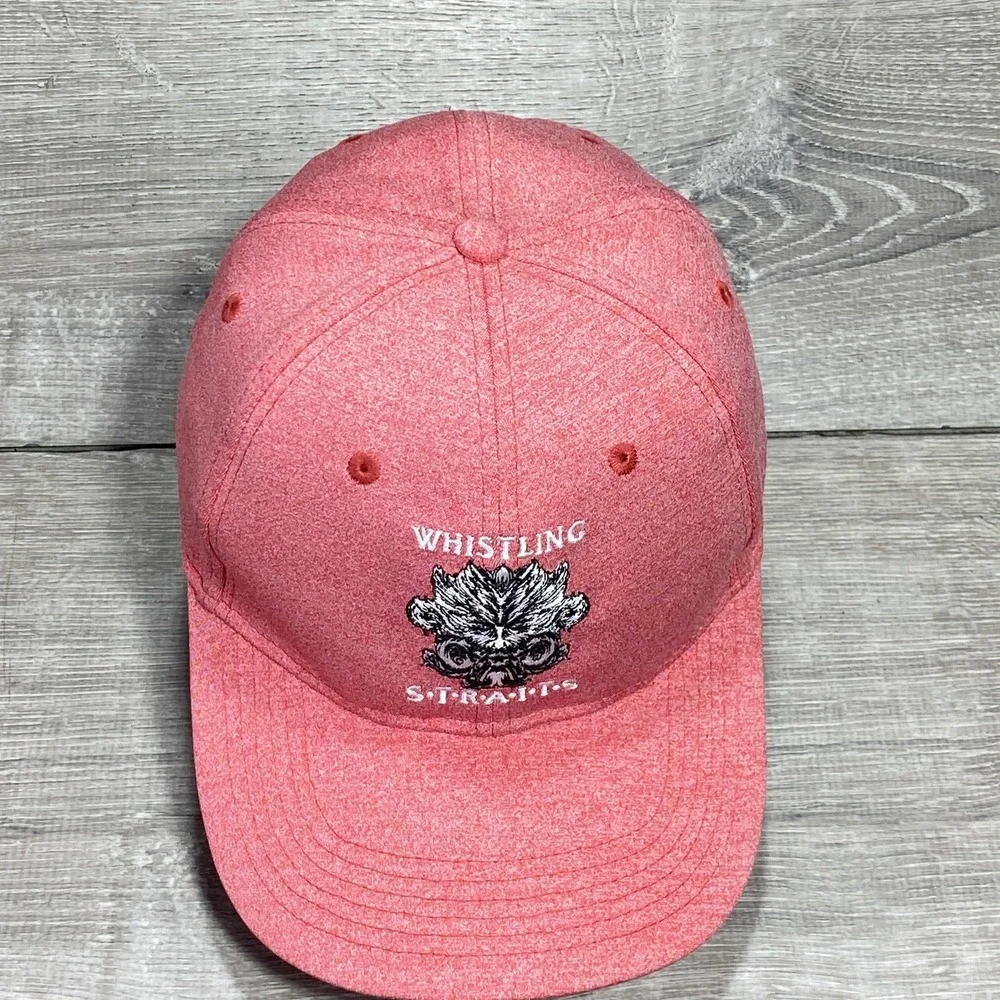 Whistling Straits Ahead Hat Cap Strap Back Pink Golf Embroidered Mens‎ One Size